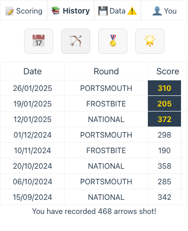 History page with emoji filter buttons